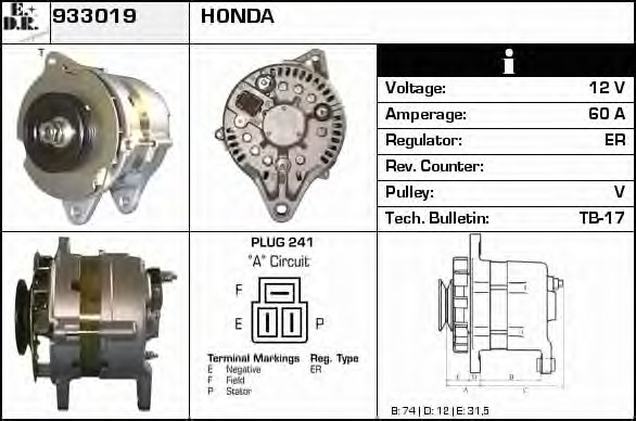 EDR 933019 Alternator